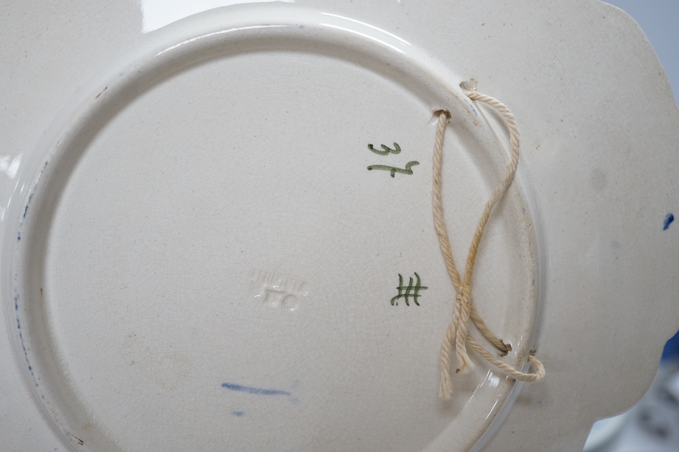 Three Royal Copenhagen and Bing and Grondahl commemorative plates and two figure groups, largest Carlsberg commemorative advertising plate 25.5cm high